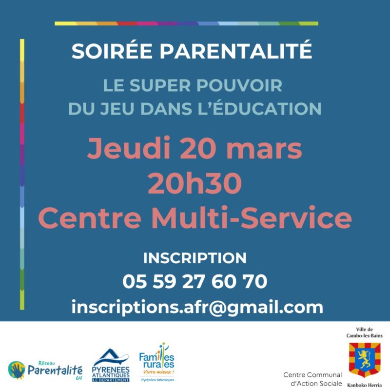 Jeudi 20 Mars 20h30 Centre Multi Service