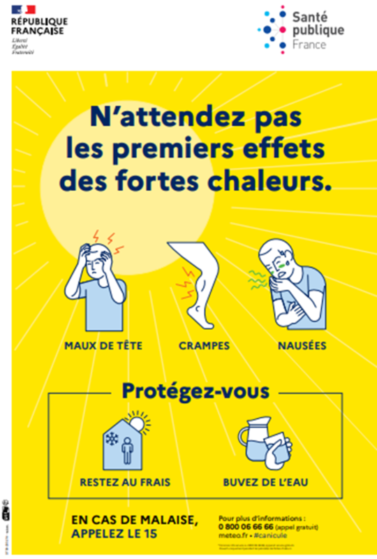 Canicule Protegez Vous Affiche Tout Public