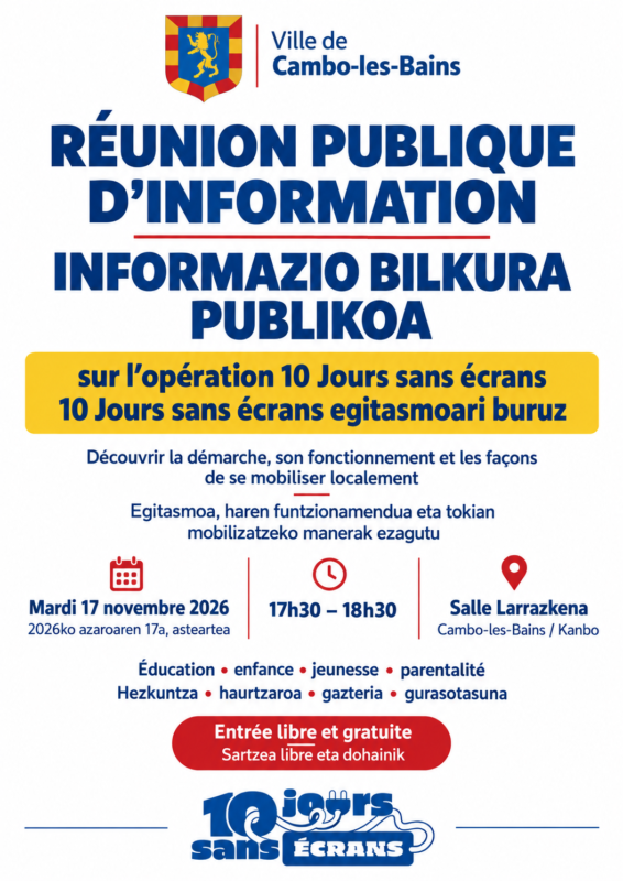 Affiche Réunion Publiq 10j Sans écrans